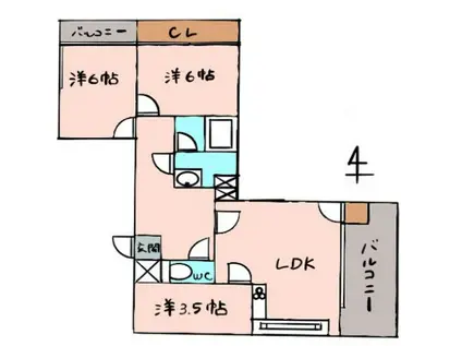 MATSUURAビル(3LDK/4階)の間取り写真