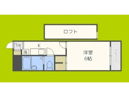 デイルーチェ三津屋(1K/3階)の間取り写真