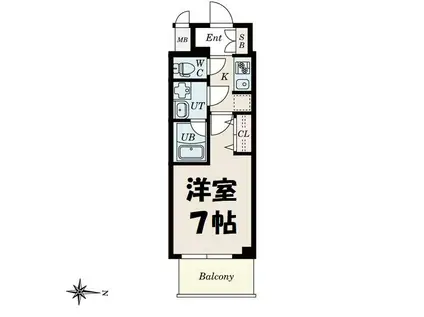 S-RESIDENCE栄四丁目(1K/4階)の間取り写真