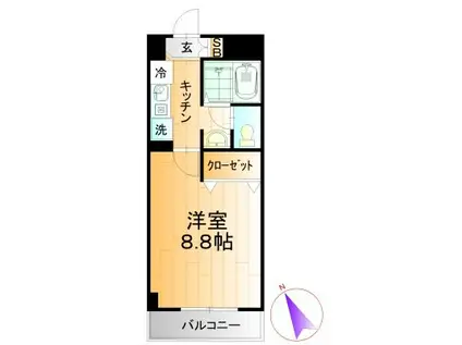 高島平コロナハイツ(1K/4階)の間取り写真