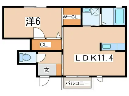 TAMURA弐番館(1LDK/1階)の間取り写真