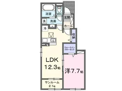 サンライズ ヒルズ(1LDK/1階)の間取り写真