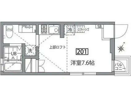 グランエックス新大塚E(ワンルーム/3階)の間取り写真