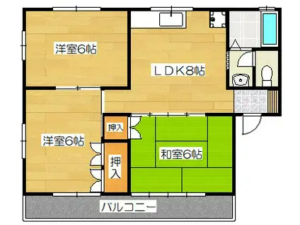 マイホーム佐伯(3LDK/2階)の間取り写真
