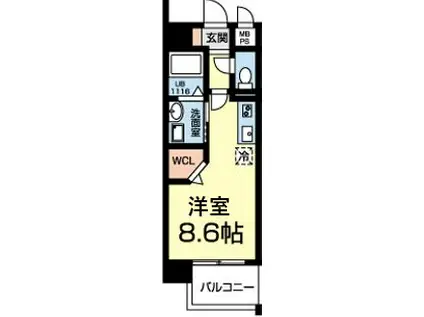 レオファミーユ世安(ワンルーム/8階)の間取り写真