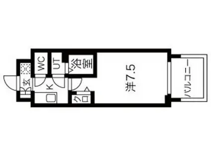 フォーリアライズ天王寺ソリオ(1K/2階)の間取り写真