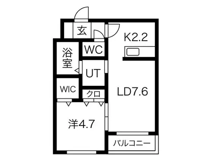 COZY PLACE琴似(1LDK/1階)の間取り写真