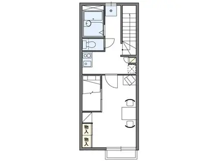 サニーウェル(1K/1階)の間取り写真