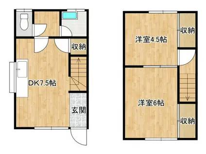 AWESOME TAGATA(2DK/2階)の間取り写真