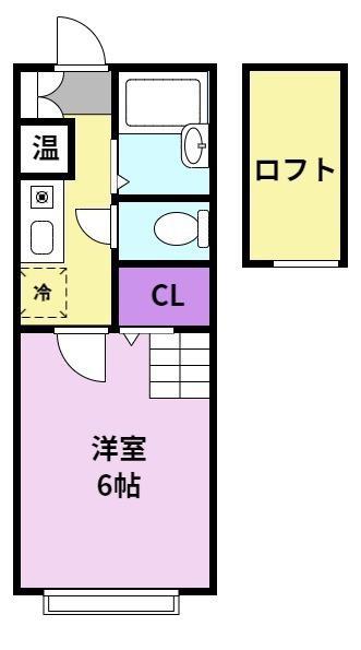 パンシオンビラA棟(1K/2階)の間取り写真