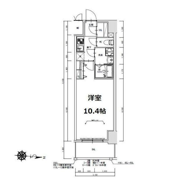 S-RESIDENCE岐阜駅(1K/3階)の間取り写真