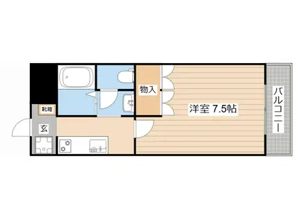 サンハイツオクヤマII(1K/2階)の間取り写真