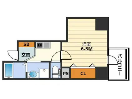 レクシア天神橋(1K/2階)の間取り写真