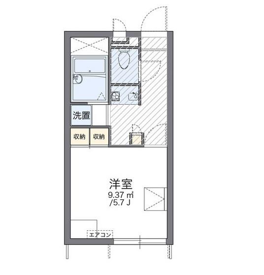 レオパレスピュア高松(1K/1階)の間取り写真