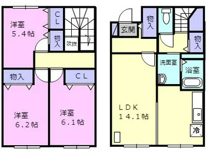 ライフコート105(3LDK/1階)の間取り写真