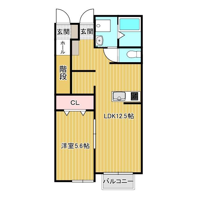 SOLARE I(1LDK/1階)の間取り写真