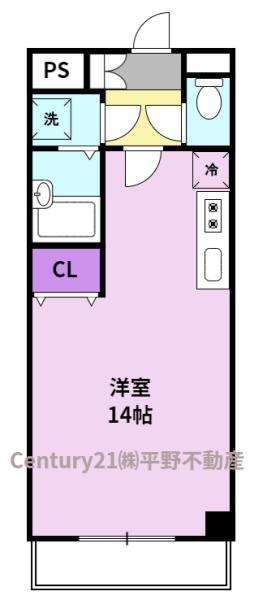 アザレアハイツ葉山(ワンルーム/1階)の間取り写真