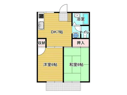 プレジールユイ(2DK/1階)の間取り写真
