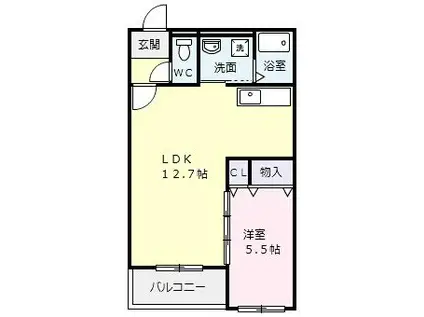 HEARTFULMANSION COPAIN(1LDK/4階)の間取り写真