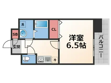 グランシス高井田(1K/15階)の間取り写真