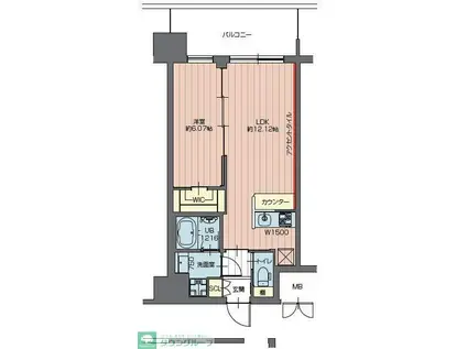 プレジオ川口(1LDK/3階)の間取り写真