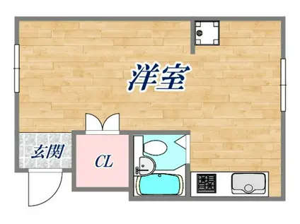ラフォーレ塚口(1DK/2階)の間取り写真