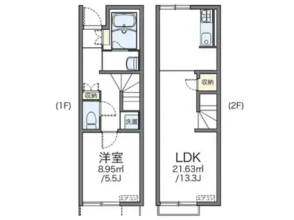 レオネクストヴィラージュ(1LDK/1階)の間取り写真