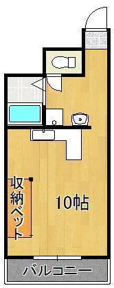 ボナール久(ワンルーム/2階)の間取り写真