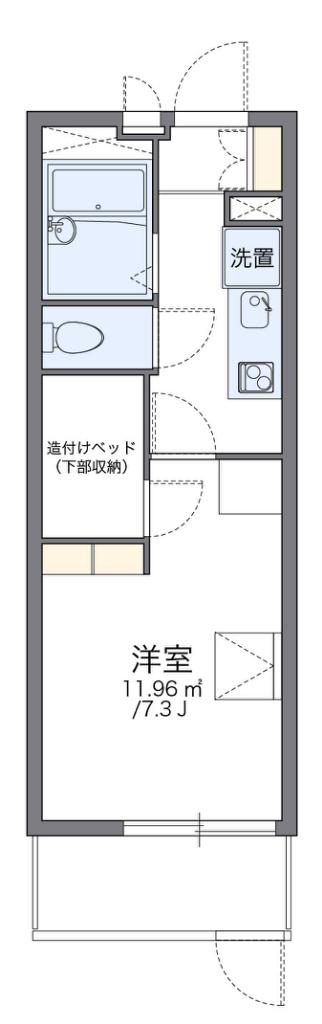 レオパレスサンマルク(1K/1階)の間取り写真