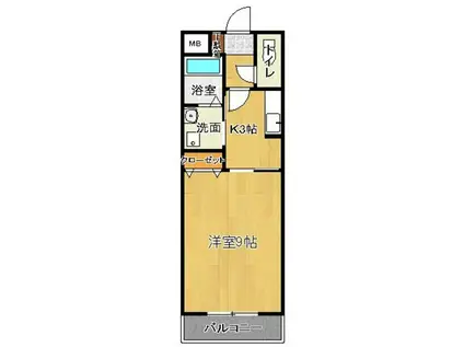 アイビーコート12の月(1K/3階)の間取り写真