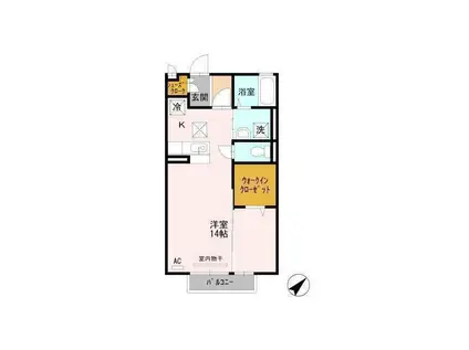 CASA南二日町(ワンルーム/1階)の間取り写真