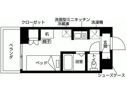 バウスクロス板橋加賀(ワンルーム/5階)の間取り写真