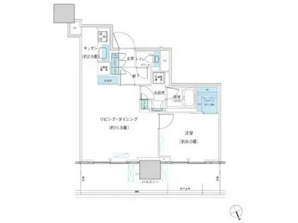 パークシティ柏の葉キャンパス ザ・ゲートタワー ウエスト(1LDK/6階)の間取り写真