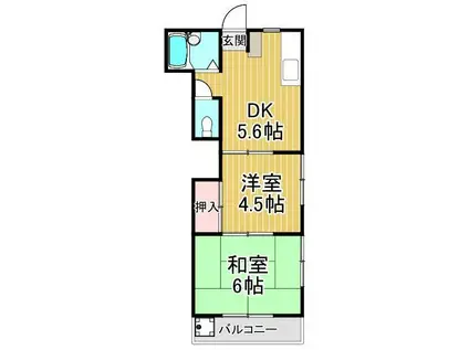 浜野ハイツ(2DK/1階)の間取り写真