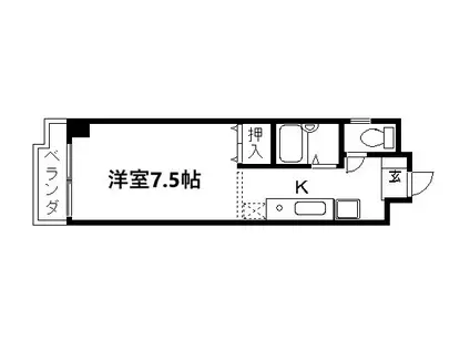 クレスト平野(1K/3階)の間取り写真