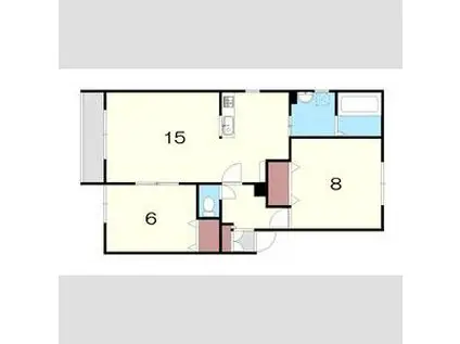 ファミーユエザンスI(2LDK/2階)の間取り写真