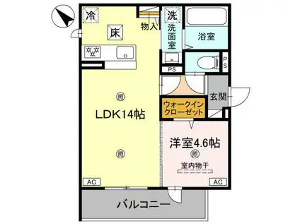 ラメゾン大池町(1LDK/1階)の間取り写真
