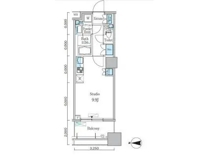 パークキューブ亀戸(ワンルーム/3階)の間取り写真