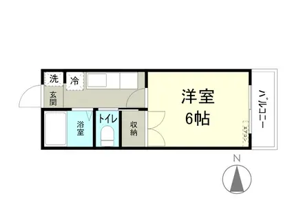 リバティーハイツ(1K/2階)の間取り写真