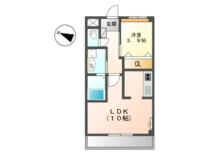 花水木II(1LDK/2階)の間取り写真