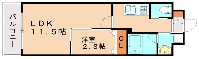 コンダクトレジデンスDAIZEN(1LDK/2階)の間取り写真