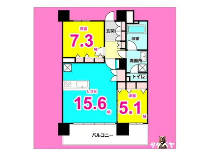 センチュリースクエア千種(2LDK/11階)の間取り写真