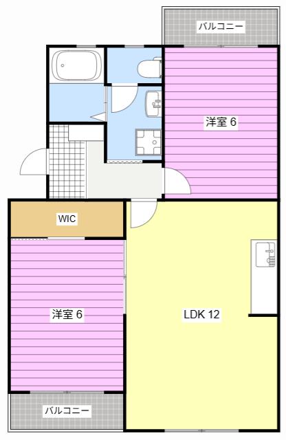 マンションフロイデ(2LDK/2階)の間取り写真