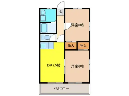 CENTURY21(2DK/4階)の間取り写真