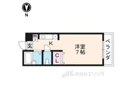 加賀山コーポ 6棟(1K/2階)の間取り写真