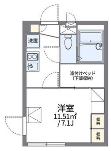 レオパレスラインホルト立石(1K/1階)の間取り写真
