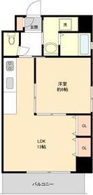 AHビル(1LDK/10階)の間取り写真