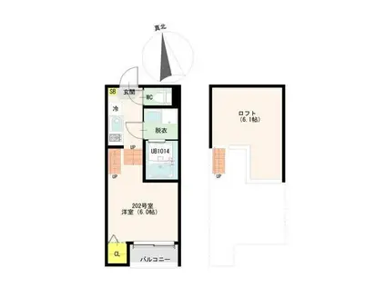 VAN SOREIL野並(1K/2階)の間取り写真