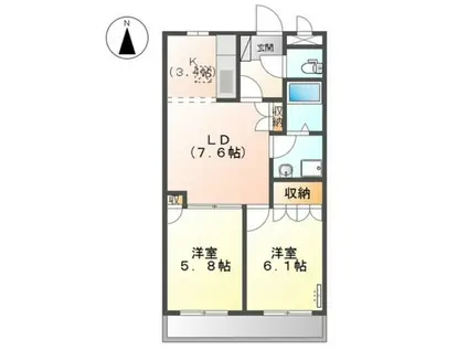 SPERANZE(2LDK/1階)の間取り写真