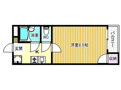 アミューズ須賀(1K/2階)の間取り写真